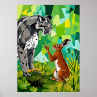Jungle Standoff – Geometrische poema en konijn