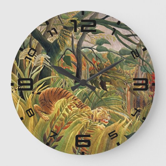 Jungle Storm Tijger Kunstklok Grote Klok (Voorkant)