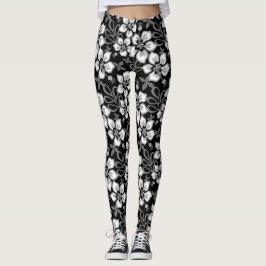 JUNGLE SURF PATROON IN ZWART LEGGINGS