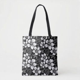 JUNGLE SURF PATROON IN ZWART TOTE BAG