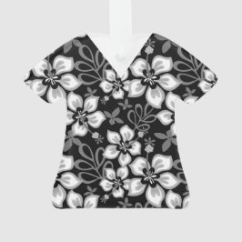 JUNGLE SURF PATROON IN ZWARTE Scrubs Ornament
