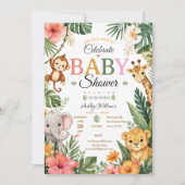Jungle Thema Baby Shower Kaart (Voorkant)