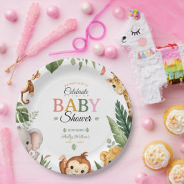 Jungle Thema Baby Shower Papieren Bordje