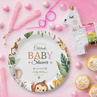 Jungle Thema Baby Shower Papieren Bordje