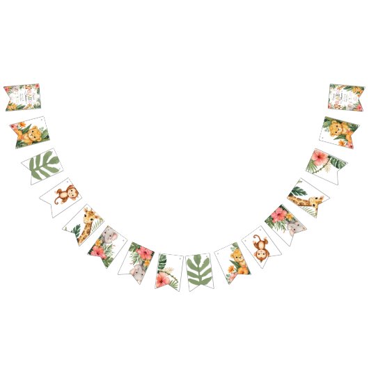 Jungle Thema Baby Shower Vlaggetjes (Alle)