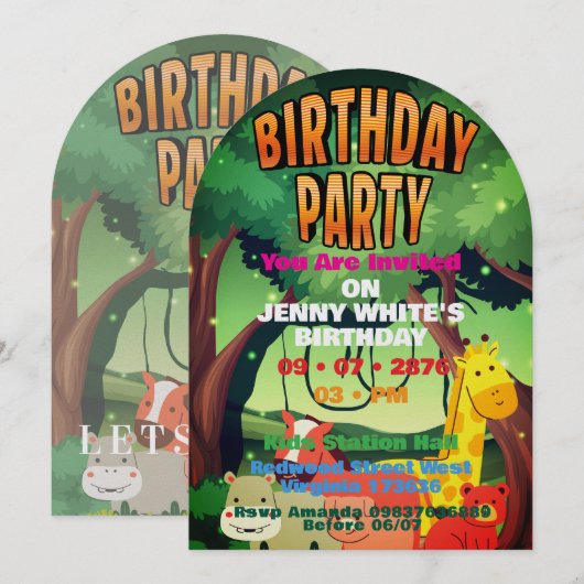 Jungle thema  kaart (Voorkant / Achterkant)