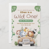 JUNGLE THEME INVITATION FOR BABY/TODDLER KAART (Voorkant / Achterkant)