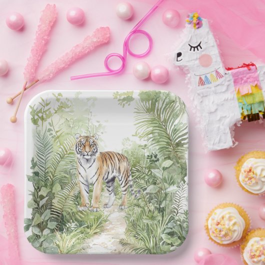Jungle Tiger Birthday Papieren Bordje (Feest)