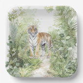 Jungle Tiger Birthday Papieren Bordje (Voorkant)