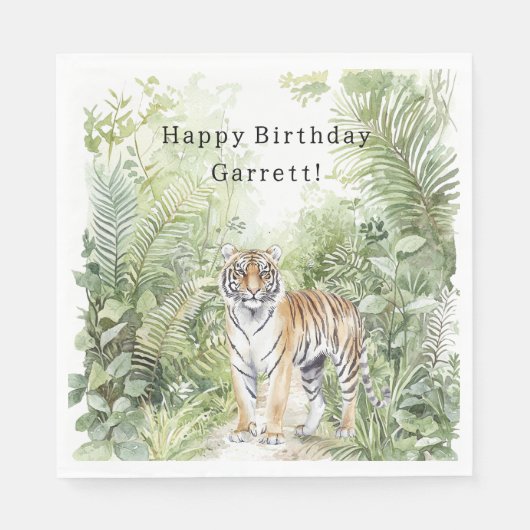 Jungle Tiger Birthday Servet (Voorkant)