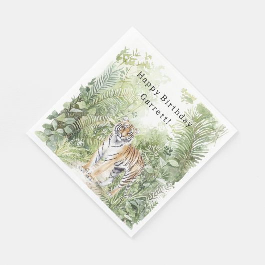 Jungle Tiger Birthday Servet (Hoek)