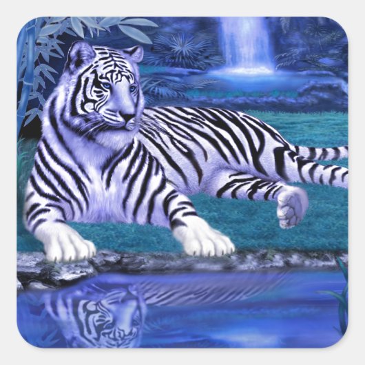 JUNGLE TIGER.JPEG VIERKANTE STICKER (Voorkant)