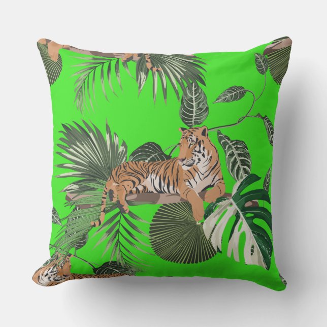 Jungle Tijger Buitenkussen (Voorkant)