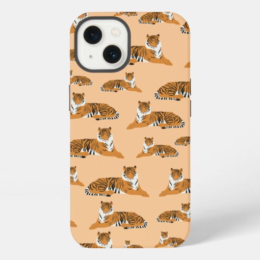 Jungle Tijger Dier Patroon iPhone Hoesje (Achterkant)