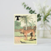 Jungle Tijger Dieren Alfabet Briefkaart (Staand voorkant)