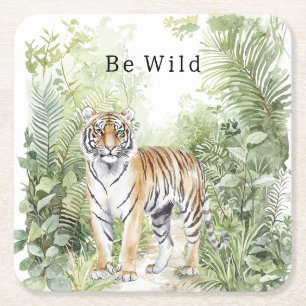 Jungle Tijger Verjaardag Kartonnen Onderzetters