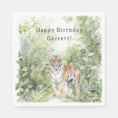 Jungle Tijger Verjaardag Servet (Voorkant)