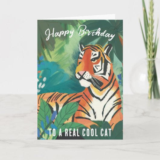Jungle Tijger Verjaardags Kaart (Voorkant)