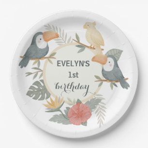 Jungle Toekan 1e Verjaardag Boho Feest Baby Shower Papieren Bordje