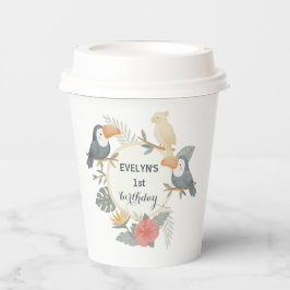 Jungle Toekan Wilde Eén Verjaardag Boho Baby Showe Papieren Bekers