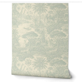 Jungle Toile Patroon Tropisch Scenisch Ontwerp Behang