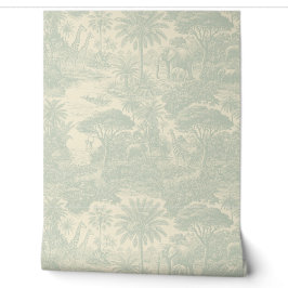 Jungle Toile Patroon Tropisch Scenisch Ontwerp Behang