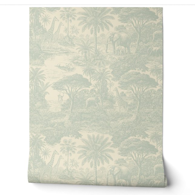 Jungle Toile Patroon Tropisch Scenisch Ontwerp Behang (Afrollen)