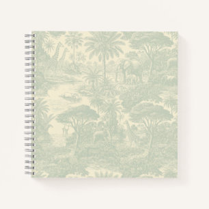 Jungle Toile Patroon Tropisch Scenisch Ontwerp Notitieboek