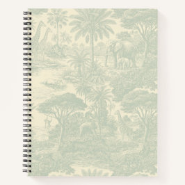 Jungle Toile Patroon Tropisch Scenisch Ontwerp Notitieboek