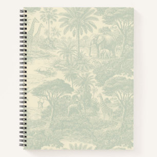 Jungle Toile Patroon Tropisch Scenisch Ontwerp Notitieboek
