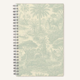 Jungle Toile Patroon Tropisch Scenisch Ontwerp Notitieboek