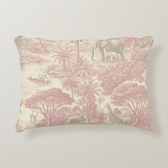 Jungle Toile Patroon Tropische Planner Accent Kussen (Voorkant)
