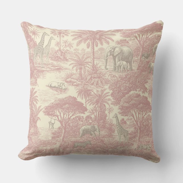 Jungle Toile Patroon Tropische Planner Kussen (Voorkant)