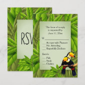 Jungle Toucans RSVP met entree selectie Kaart (Voorkant / Achterkant)