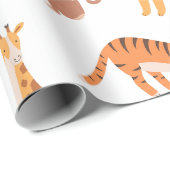 Jungle Tropische Safari Wilde Dieren Patroon Cadeaupapier (Rol Hoek)