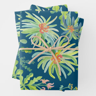 Jungle Tuin Aquarel Botanische Bloem- Inpakpapier Vel