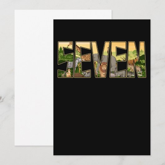 Jungle Verjaardag Jongens Meisjes Dierentuin Dier  Kaart (Voorkant / Achterkant)