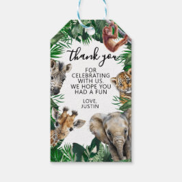Jungle Verjaardag Safari Feest Favor Bedankt  Cadeaulabel