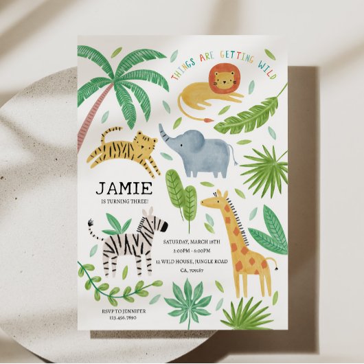 Jungle verjaardagsfeest uitnodiging