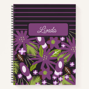 Jungle Vogels Gedempte Paarse Patroon Dagboek Noti Notitieboek