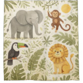 Jungle Vrienden Douchegordijn (Voorkant)