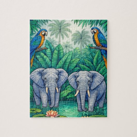 Jungle Vrienden Waterfeest Legpuzzel (Verticaal)