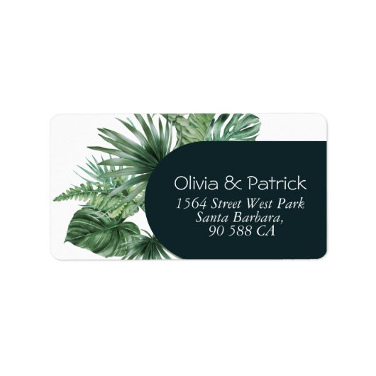 Jungle waterverf boho ontwerp etiket (Voorkant)
