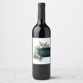 Jungle waterverf boho ontwerp label wijn etiket