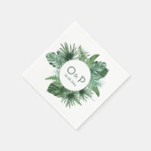 Jungle waterverf tropische groene bladeren  servet (Hoek)