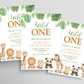 Jungle Wild One Verjaardagsuitnodiging Kaart