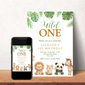 Jungle Wild One Verjaardagsuitnodiging Kaart