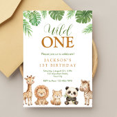 Jungle Wild One Verjaardagsuitnodiging Kaart