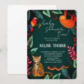 Jungle Wildlife Baby Shower Kaart (Voorkant / Achterkant)