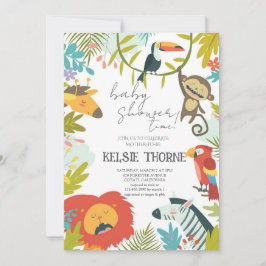 Jungle Wildlife Baby Shower Kaart